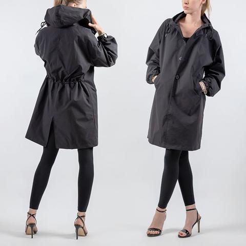 Giacca Antivento Oversize da Donna con Cappuccio