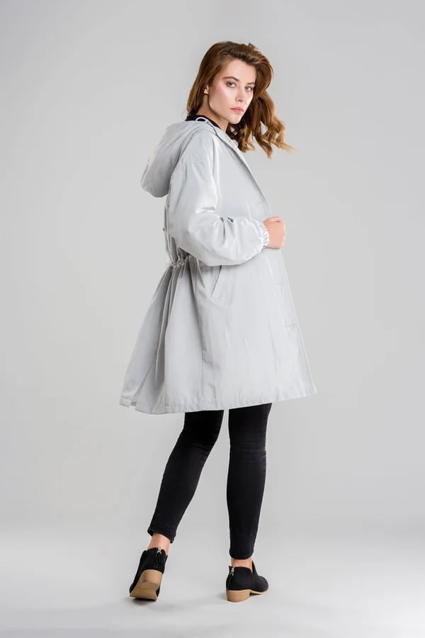 Giacca Antivento Oversize da Donna con Cappuccio