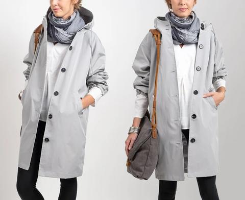 Giacca Antivento Oversize da Donna con Cappuccio