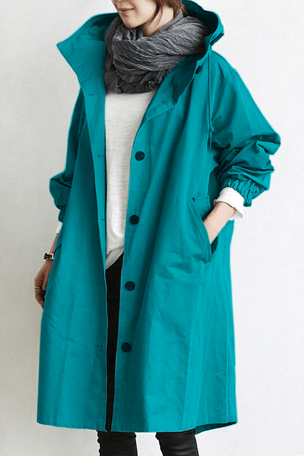 Giacca Antivento Oversize da Donna con Cappuccio